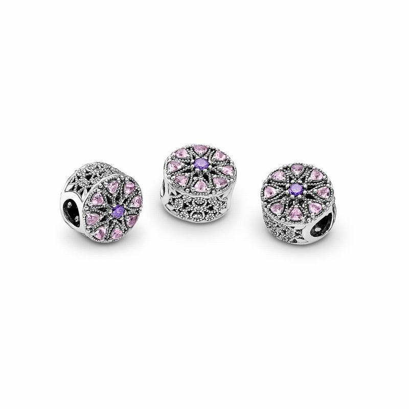 Talismane Pandora Shimmering Medallion Argint/Roz (1LHx3wmO)